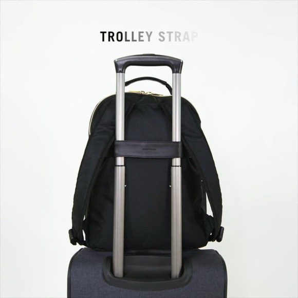 Kenneth Cole REACTION Women Chelsea Chevron 15" Laptop Tablet Backpack, Black - Picture 3 of 12